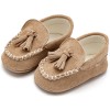 BabyWalker Βαπτιστικά παπούτσια Καστόρινο loafer με φουντάκια Μπεζ MI.1130